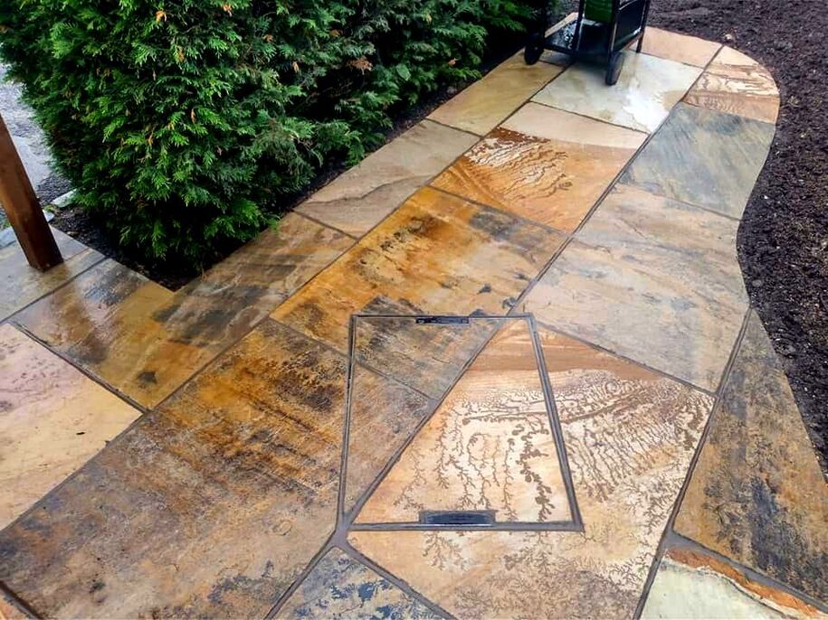 Mint fossil indian sandstone paving