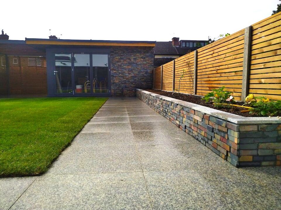 Granite paving with home office